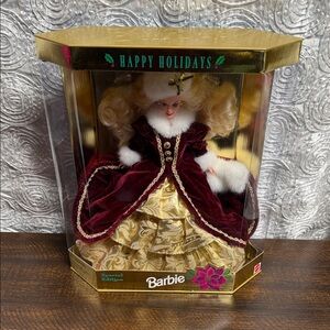 Barbie 1996 Holiday Edition in Burgundy and Gold